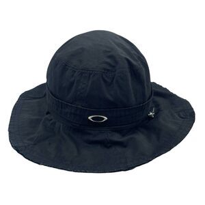 Vintage Y2K Oakley Field Boonie Bucket Hat Reversible Black Golf Outdoors RARE